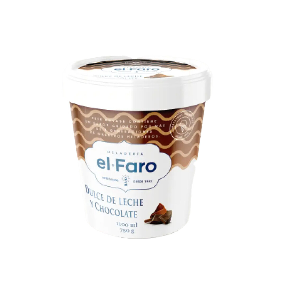 Helado El Faro De Chocolate Y Dulce De Leche 1.1l 
