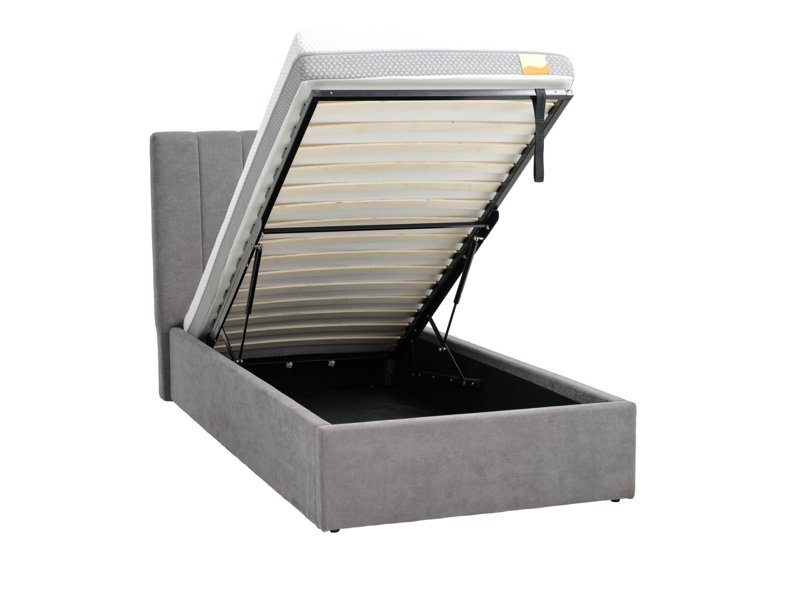 Estructura cama HASLEV 1 Plaza 90x200 gris osc 