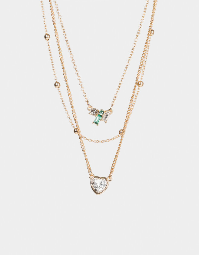 Collares Cortos Con strass Cortos Con Strass - Dorado