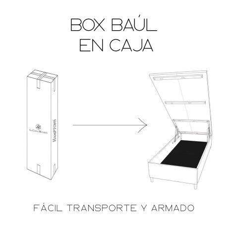 Box Baúl Sommier 1 Plaza Hamptons Smartbox 90X190 Negro