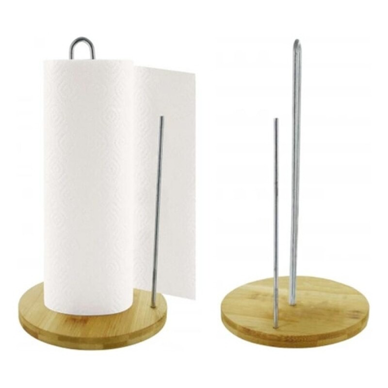 Porta rollo de papel de cocina en metal y madera Porta rollo de papel de cocina en metal y madera