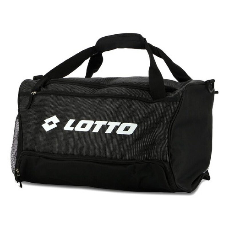 Bolso Deportivo Lotto Mediano Negro-Blanco