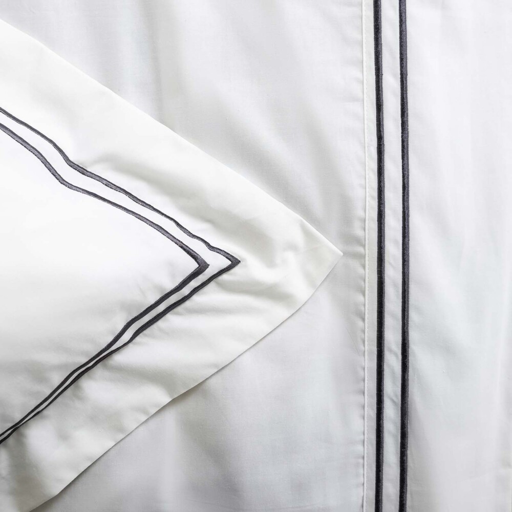 JUEGO DE SABANAS 200 HILOS KING ALGODON BLANCO DOBLE FESTÓN