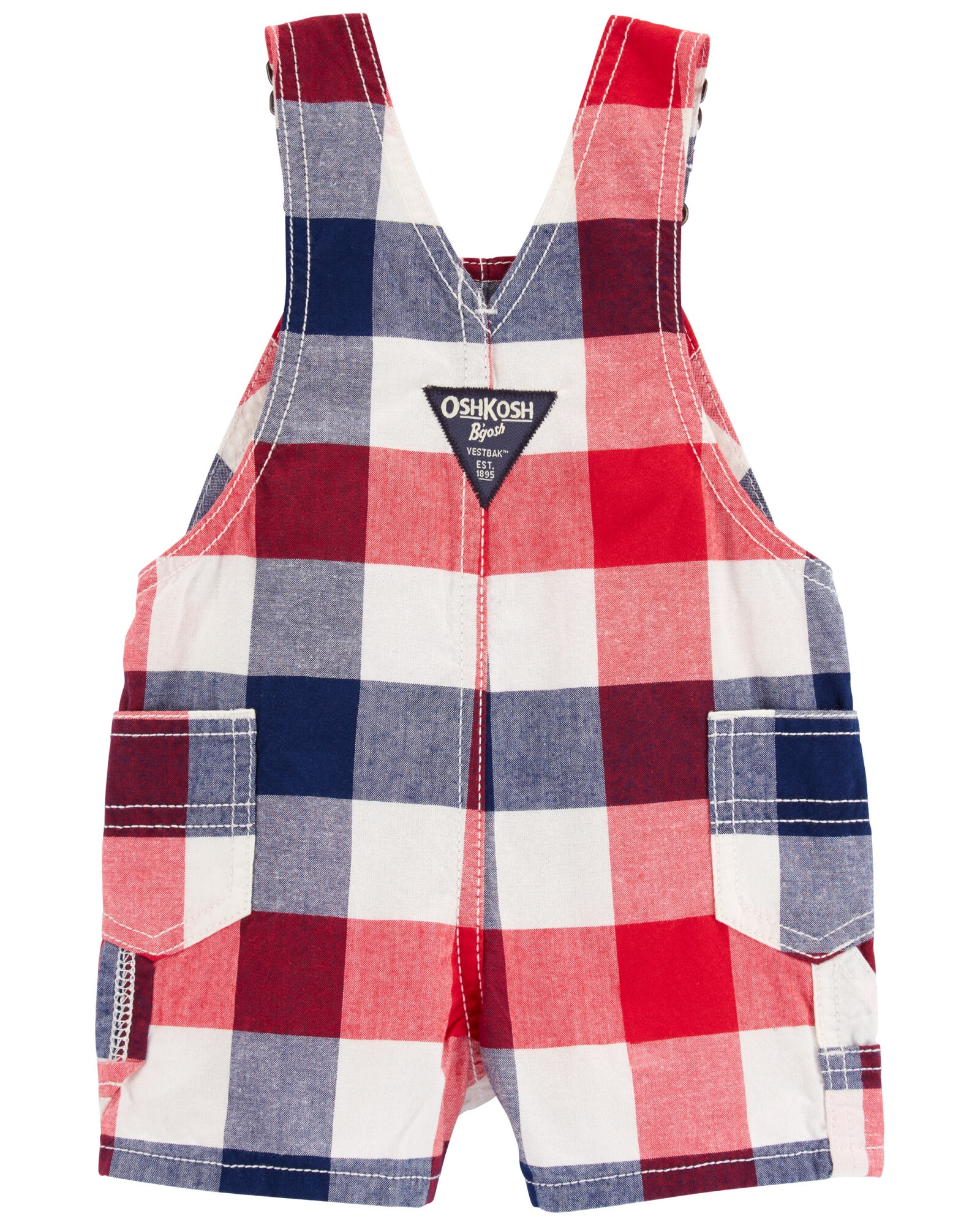 Enterito corto de algodón, diseño a cuadros Sin color