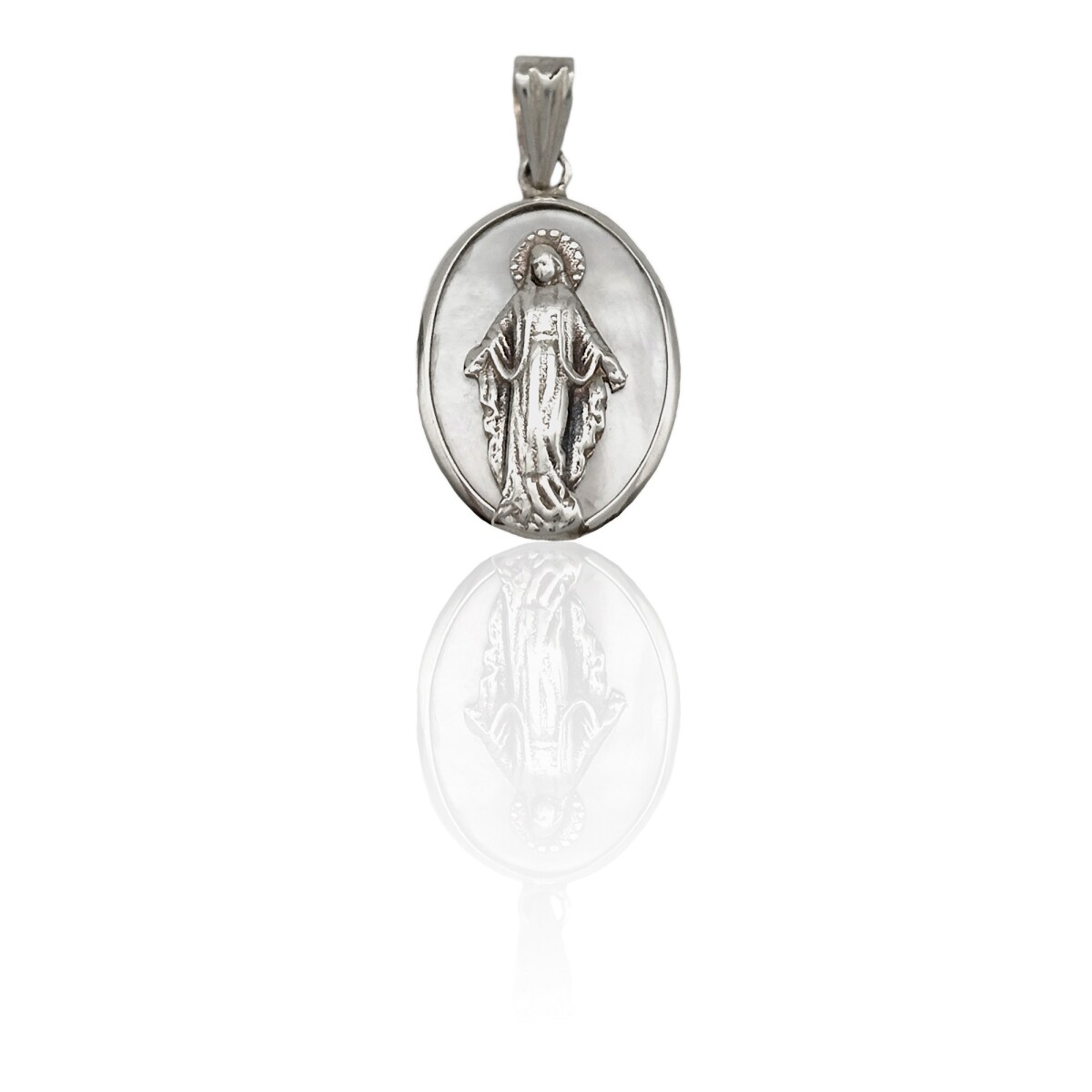 Dije Medalla Virgen Milagrosa-Plata 925-Piedra Nacar-CP3023 - conpiedra 