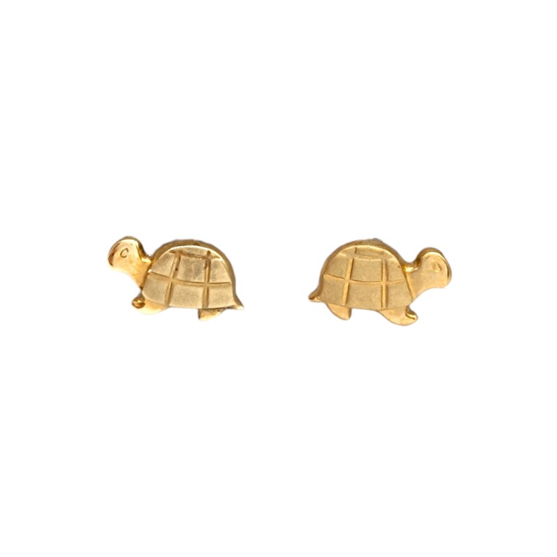 Caravanas tortugas de oro - Oro bajo - Sin piedra- CA8165 sinpiedra