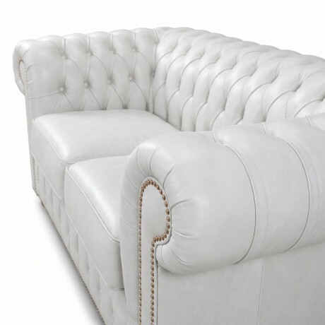 Sofá Chesterfield Novo - Cuero Básico - 2 cuerpos Blanco - (Preventa)