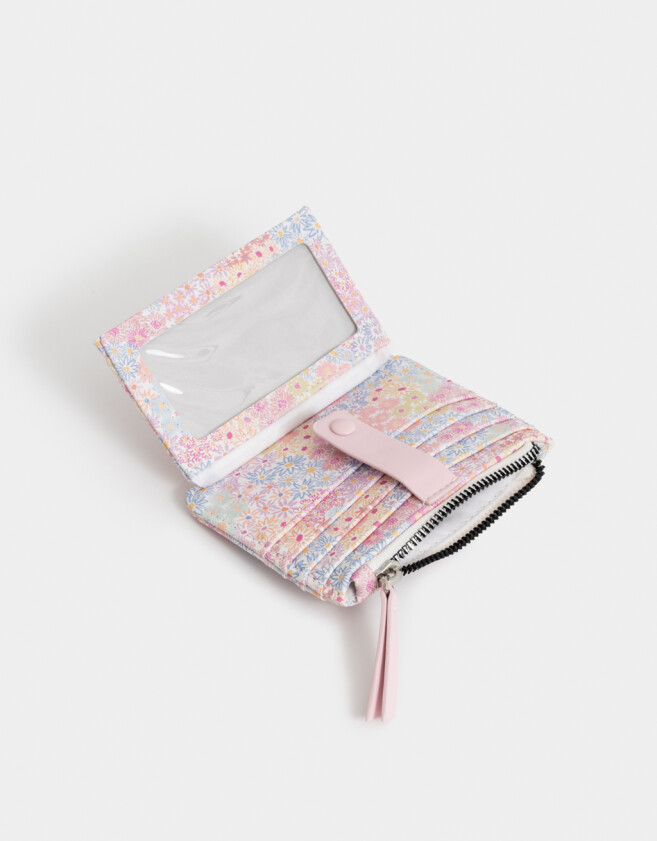 Billetera Estampados Billetera Cuerina Con Lazo - Estampado Flores