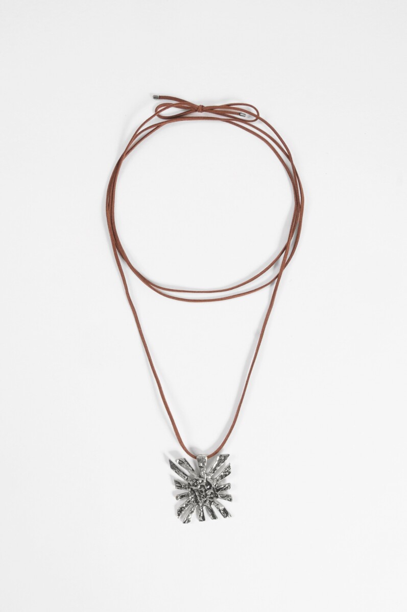 Collar cordón yorugua - plateado 