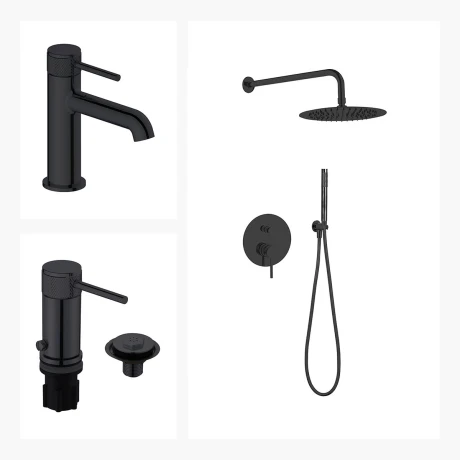 Juego De Griferia Incluye Lavatorio Bajo,Bidet Y Ducha Embutida 000