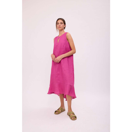VESTIDO POLK LONG Fucsia