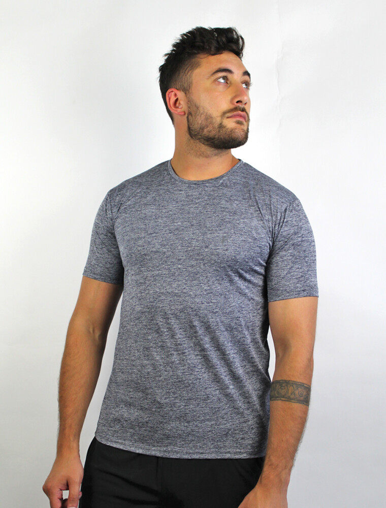 Remera Deportiva Dry Fit Gris Melange