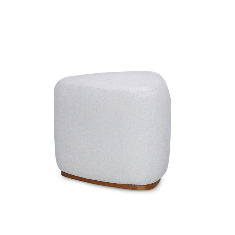 Puff Triangular c/ Base Madera Tela arena Puff Triangular c/ Base Madera Tela arena