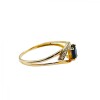 Anillo Halo-Oro Bajo-Piedra Zafiro y Zirconia-AN8130 conpiedra
