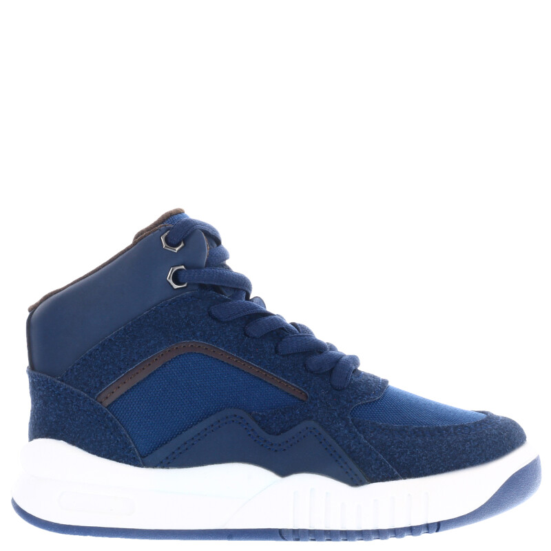 Bota de Niño Croco Kids Botita TINO acordonada Azul Marino