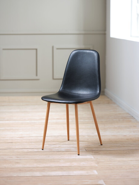 Silla de comedor JONSTRUP polipiel negro Silla de comedor JONSTRUP polipiel negro