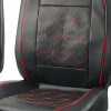 Cubreasiento Pick Up Eco Cuero Negro Con Detalles Bordados En Rojo Y Gris 4 Piezas Cubreasiento Pick Up Eco Cuero Negro Con Detalles Bordados En Rojo Y Gris 4 Piezas