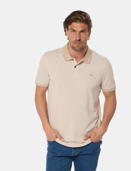 REMERA POLO ESTAMPADA Beige