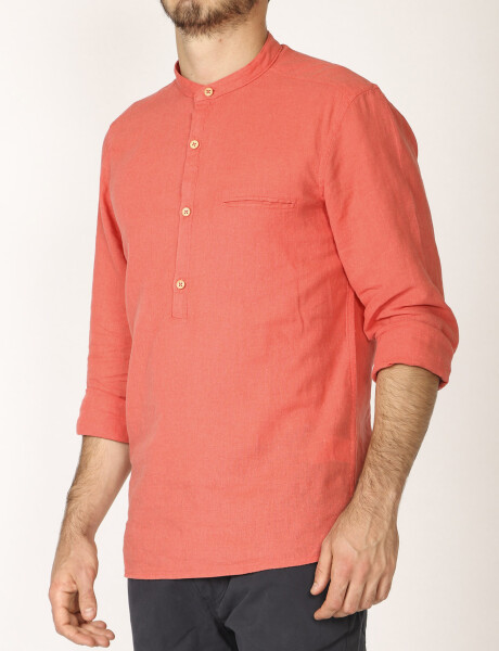 012105 CAMISA HARRINGTON LABEL DE LINO Coral