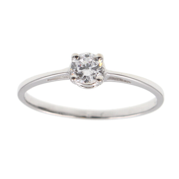 Anillo solitario cuatro puntas en oro blanco 18k con con circonia (adaptamos nuestros anillos a medida*) Anillo solitario cuatro puntas en oro blanco 18k con con circonia (adaptamos nuestros anillos a medida*)