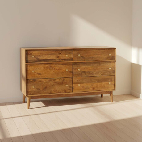 COMODA 6 CAJONES MADERA-DE-MANGO MARRON PARKER