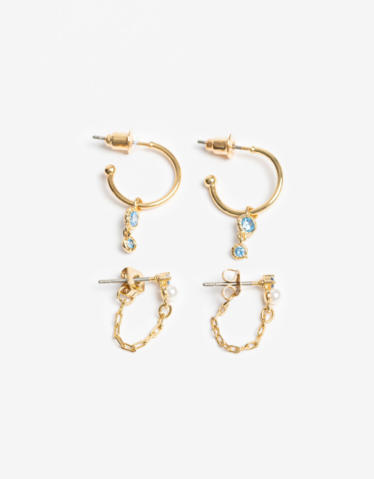 Aros Sets Cubic zirconia Set De Aros Con Cubic Zirconia - Dorado