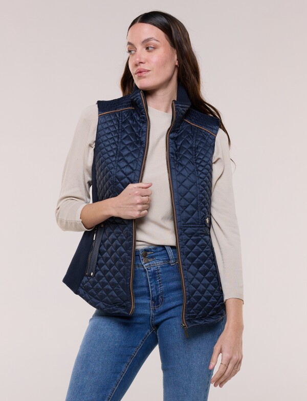 Chaleco Abrigo Ribete AZUL