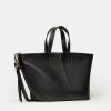 Cartera de mano The Flapper en cuero graneado Negro