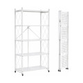 Estantería 5 Niveles Metal Minimalista Plegable 1.55m Blanco
