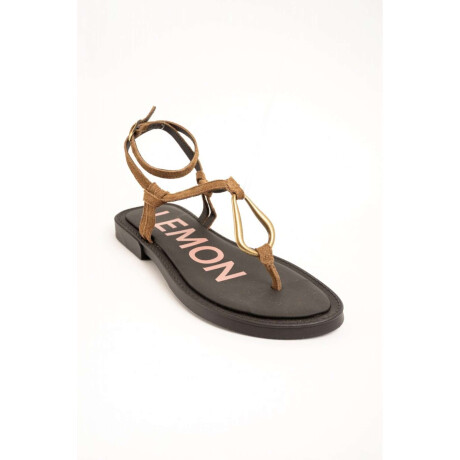 Sandalia Con Argolla Camel
