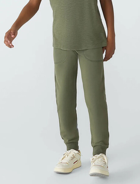 PANTALÓN BABUCHA DE NIÑO CON FELPA VERDE