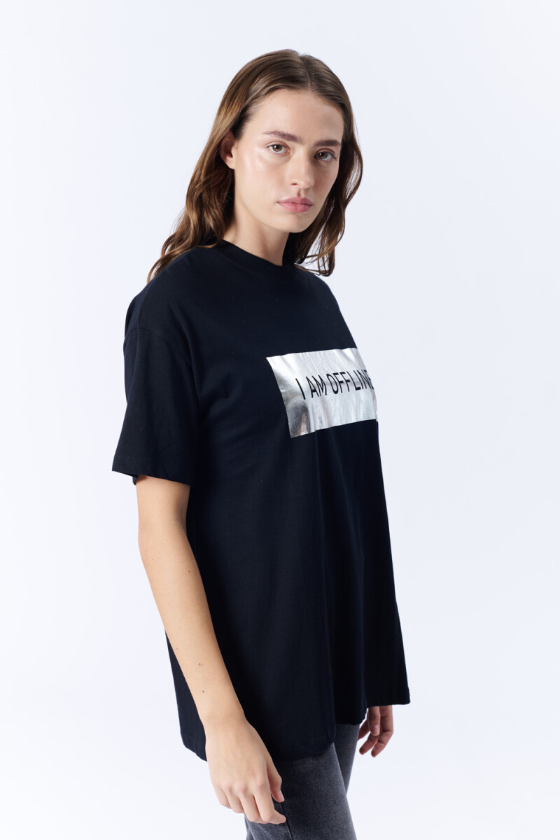 Remera Manga Corta Oversize Negra