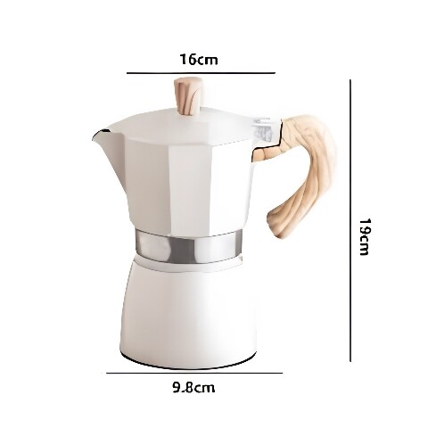 Cafetera Expresso Tipo Italiana 6 pocillos / Blanco