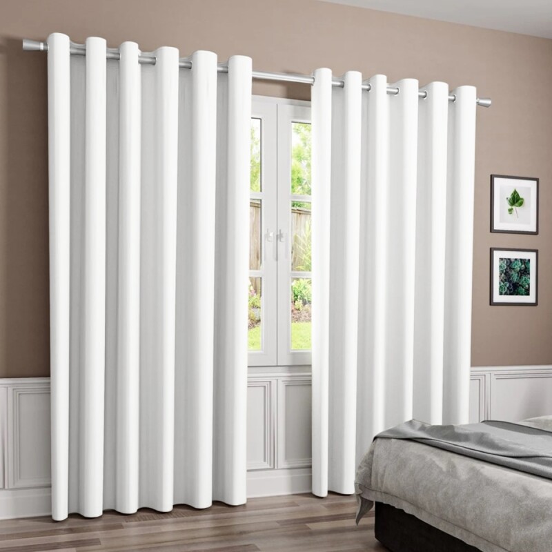 Cortina 100% Blackout set 2 paños 135 x 220 BLANCO