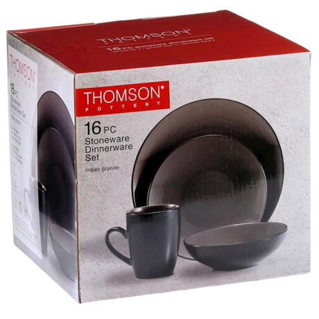 Set de Vajilla 16 Piezas Stoneware Thomson Pottery INDIES GRANITE