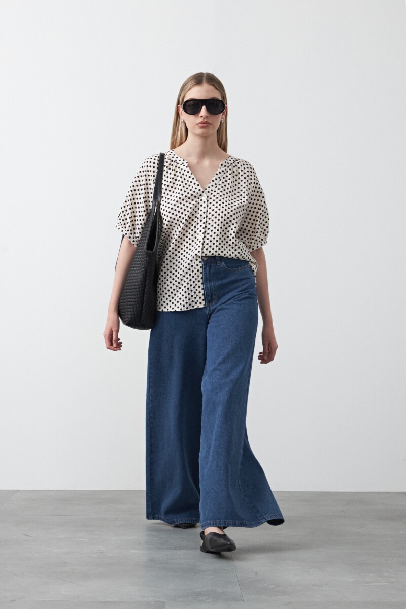 CAMISA ADINA Negro/Blanco