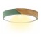 Luminaria Plafon Led Diám 30cm Metal Y Madera Luz cálida Verde
