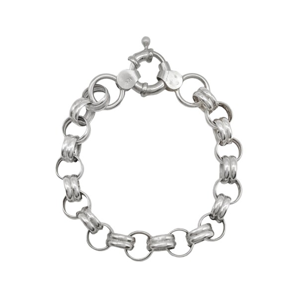 Pulsera Rolo eslabón doble-Plata 925-Sin piedra-PU3058 sinpiedra