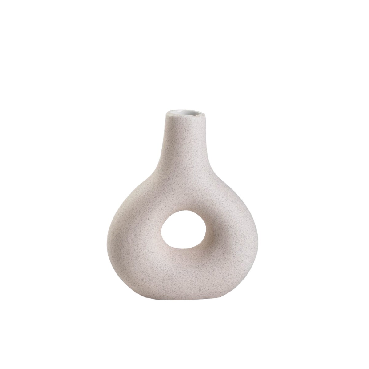 FLORERO CERAMICA 14x7x18CM GOTA BLANCO 