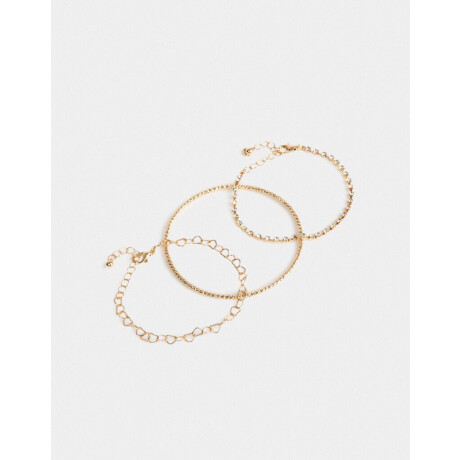 Set De Pulseras Flexibles Doradas Dorado