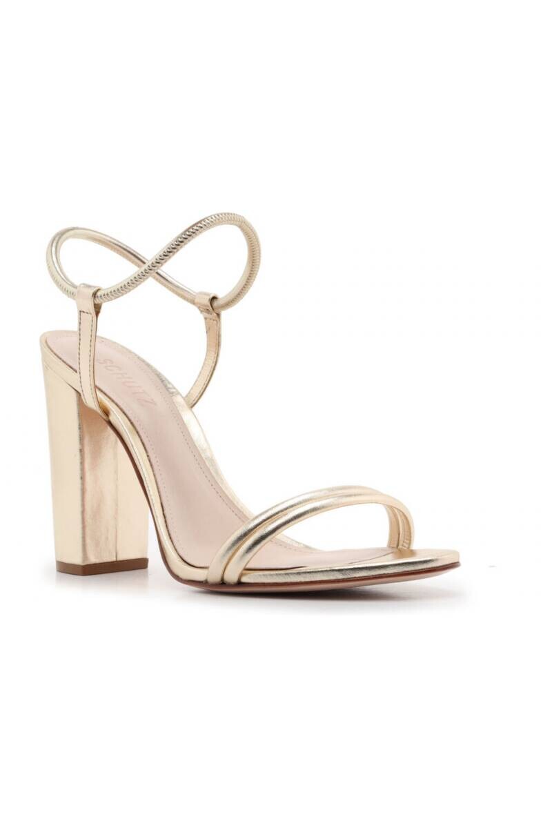 SANDALIA TACO ALTO DORADA 