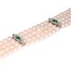 Pulsera 4 hilos perlas oro blanco con esmeraldas y brillantes Pulsera 4 hilos perlas oro blanco con esmeraldas y brillantes