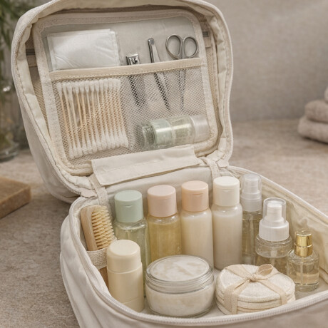 Set x4 neceseres puffer beige Beige