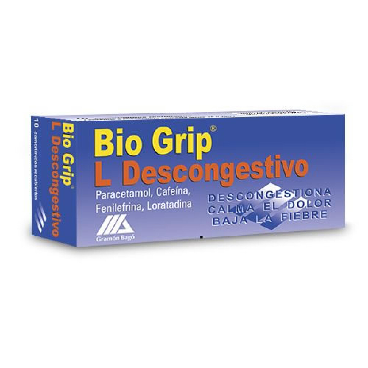 Bio Grip Descongestivo 10 Comprimidos – Alivio de Síntomas Gripal y Nasal