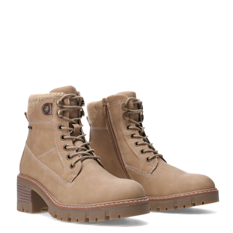 Botas de Mujer Miss Carol LAURION acordonada con Taco Beige