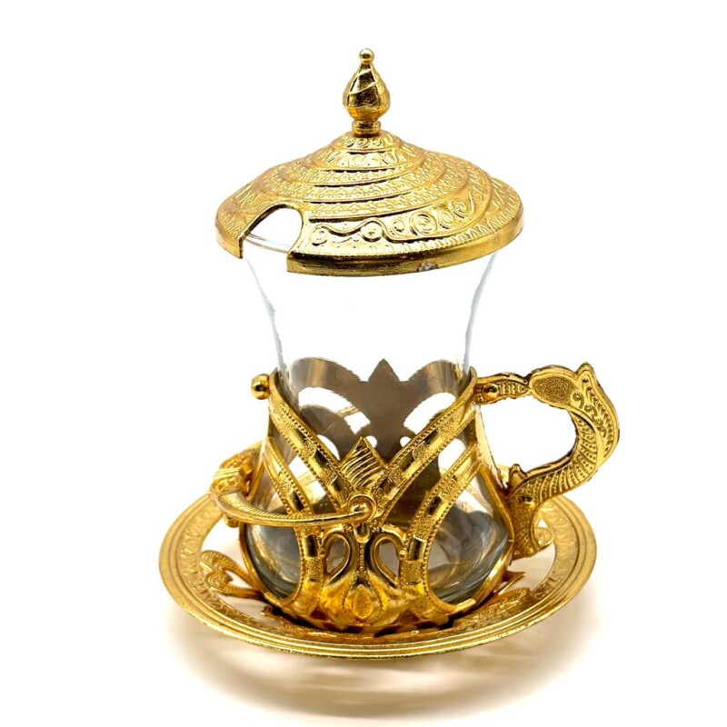 Taza de té metal x 1 Dorado
