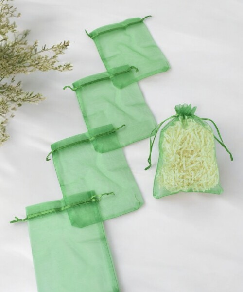 Pack x 100 - Bolsas organza 12x17 cm VERDE