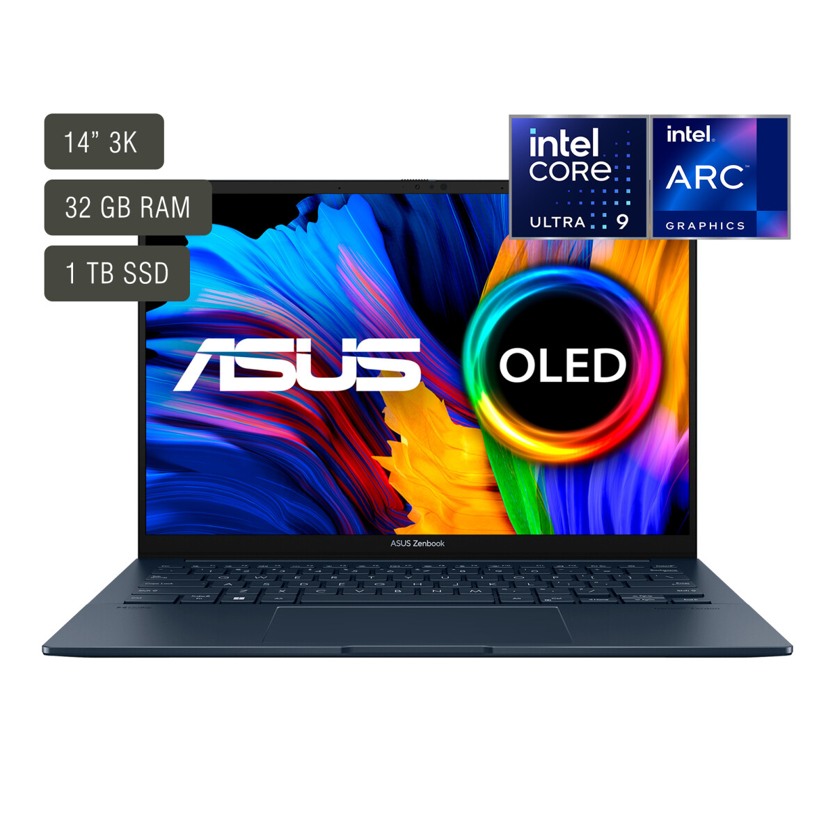 Notebook Asus Zenbook 14 Oled UX3405MA-PZ670W - MIL-STD-810H. 14" Oled 120HZ. Intel Core Ultra 9 185 