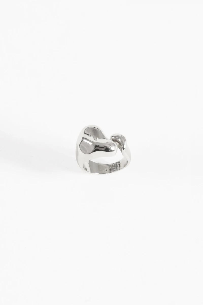 Anillo machacado plateado