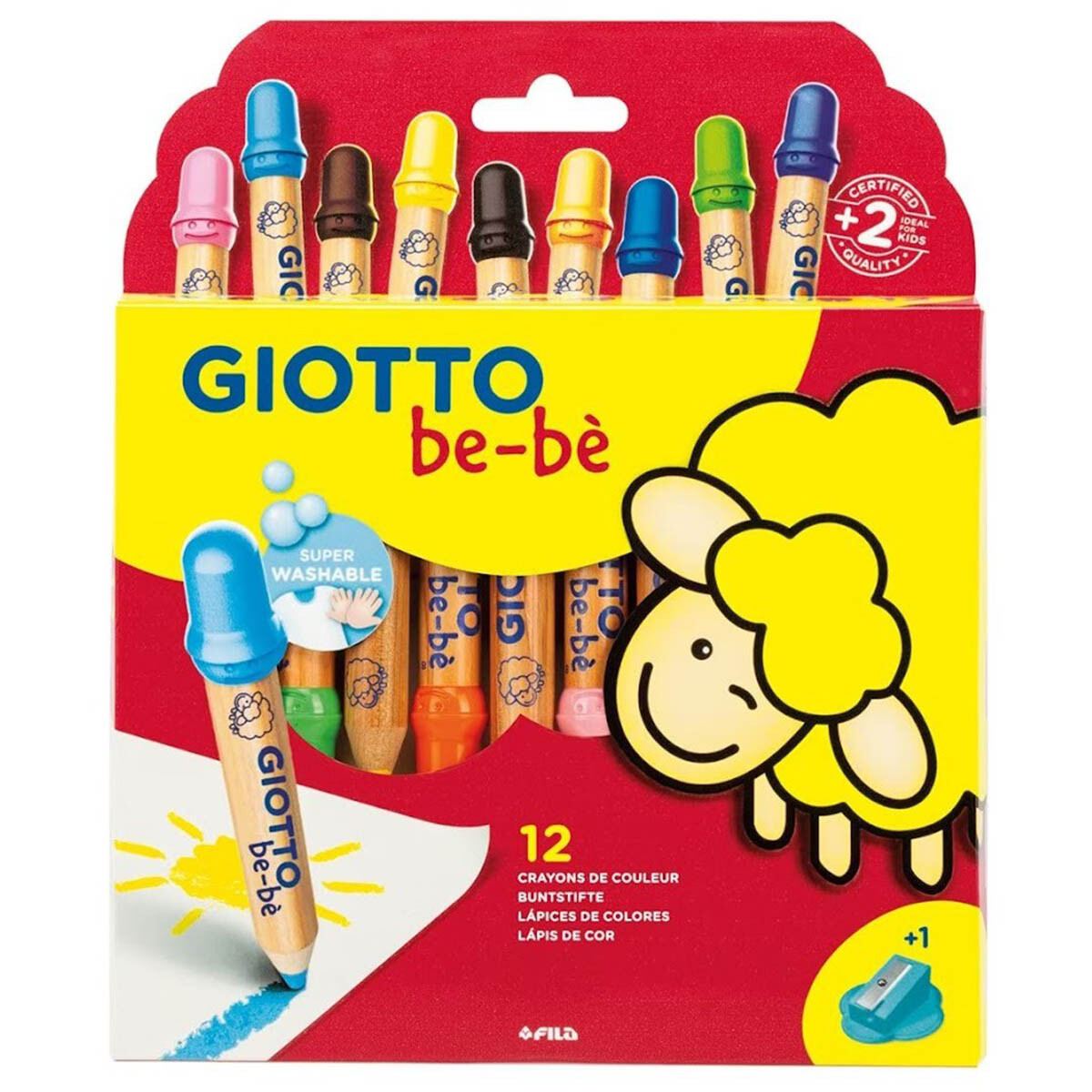 Lápices De Colores Giotto Bebé 12 Colores Lavables 